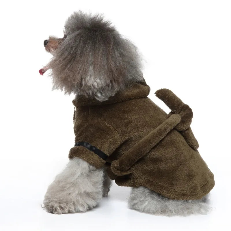 Pet Dog Bathrobe with Hood, Dog Pajamas, Sleeping Clothes, Soft Pet Bath Drying Towel, Clothes For Puppy Dogs Cats, Coat, Pet Supply