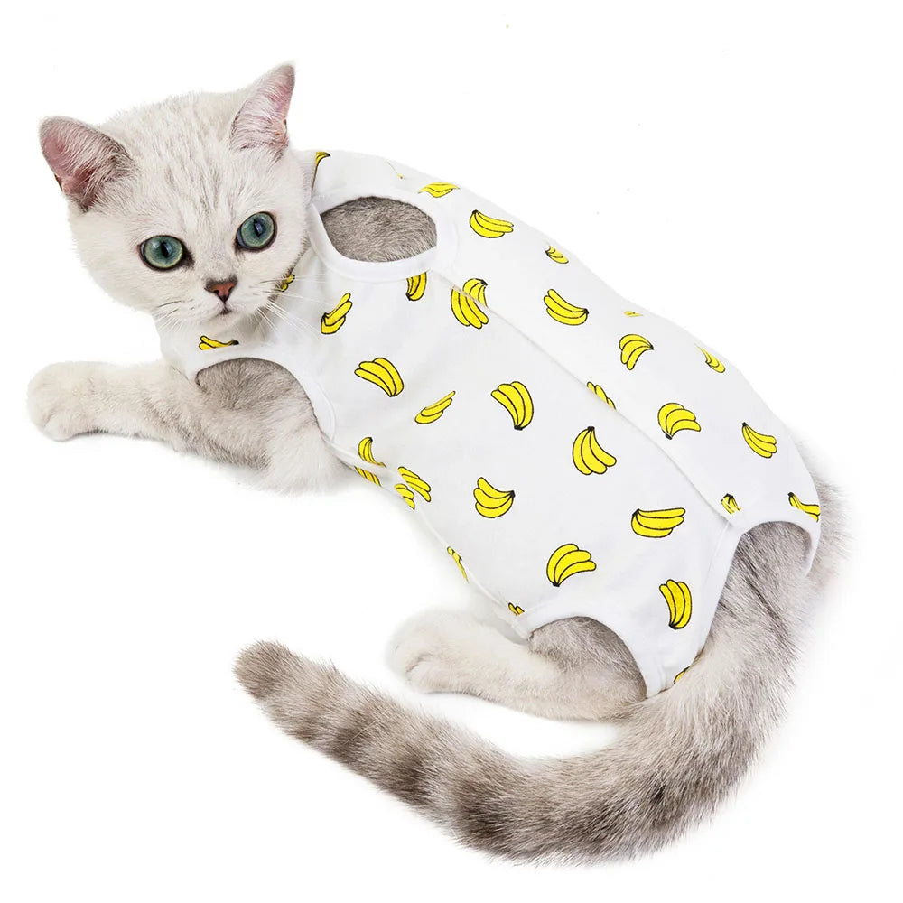 Pet Clothing Cat Recovery Suit, Postoperative Recovery Suit, E-Collar Alternative for Cats Dogs Puppy, Abdominal Skin Anti-Licking Pajamas