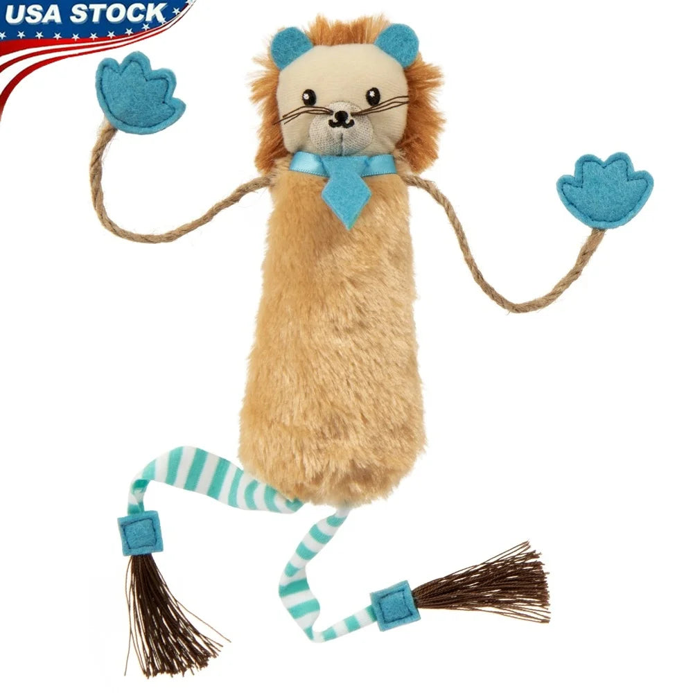 Interactive Cat Toy, Breakaway Door Hanging, Kicker Crinkle Lion with Catnip, Playful Cats, Easy Attach Detach