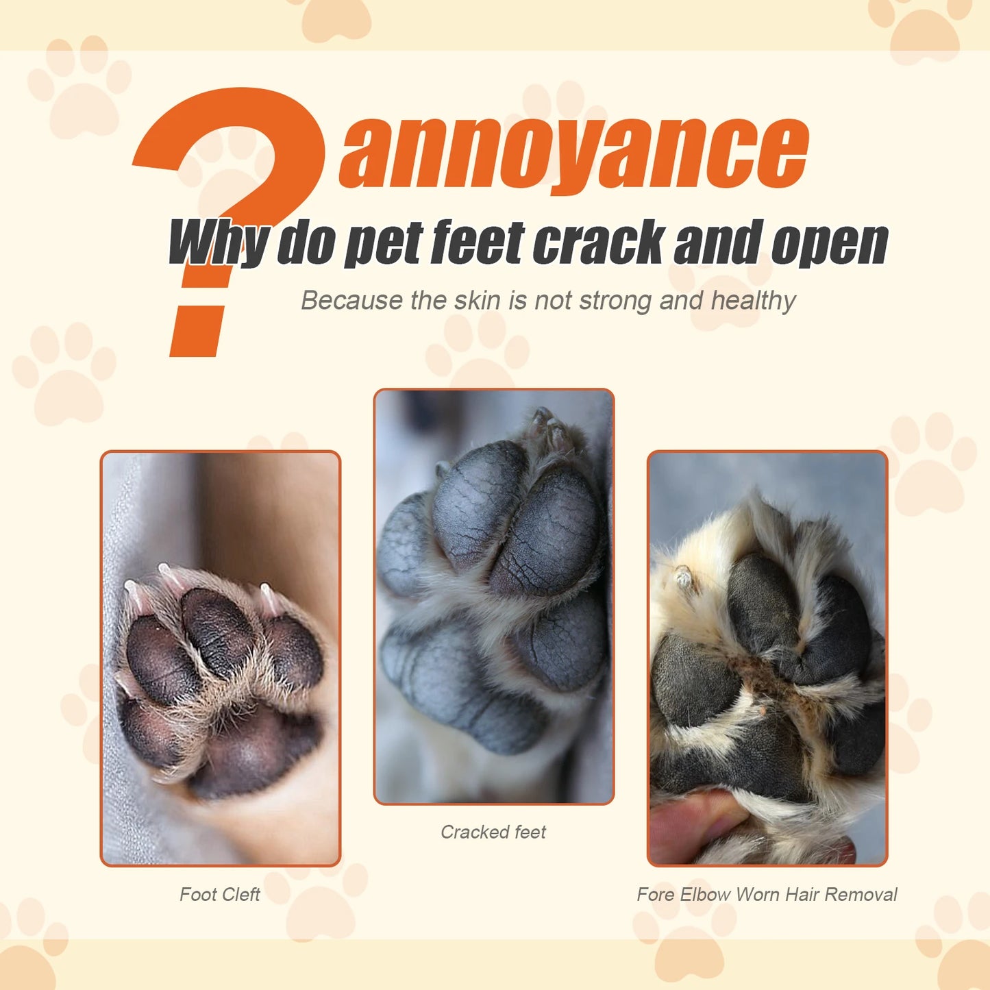 Pet Paw Repair Balm, Moisturizes Dry Paw Pads, Repairs Cracked Skin, Calms Redness/Discomfort, Paw Pad Rescue Cream For Dog and Cat