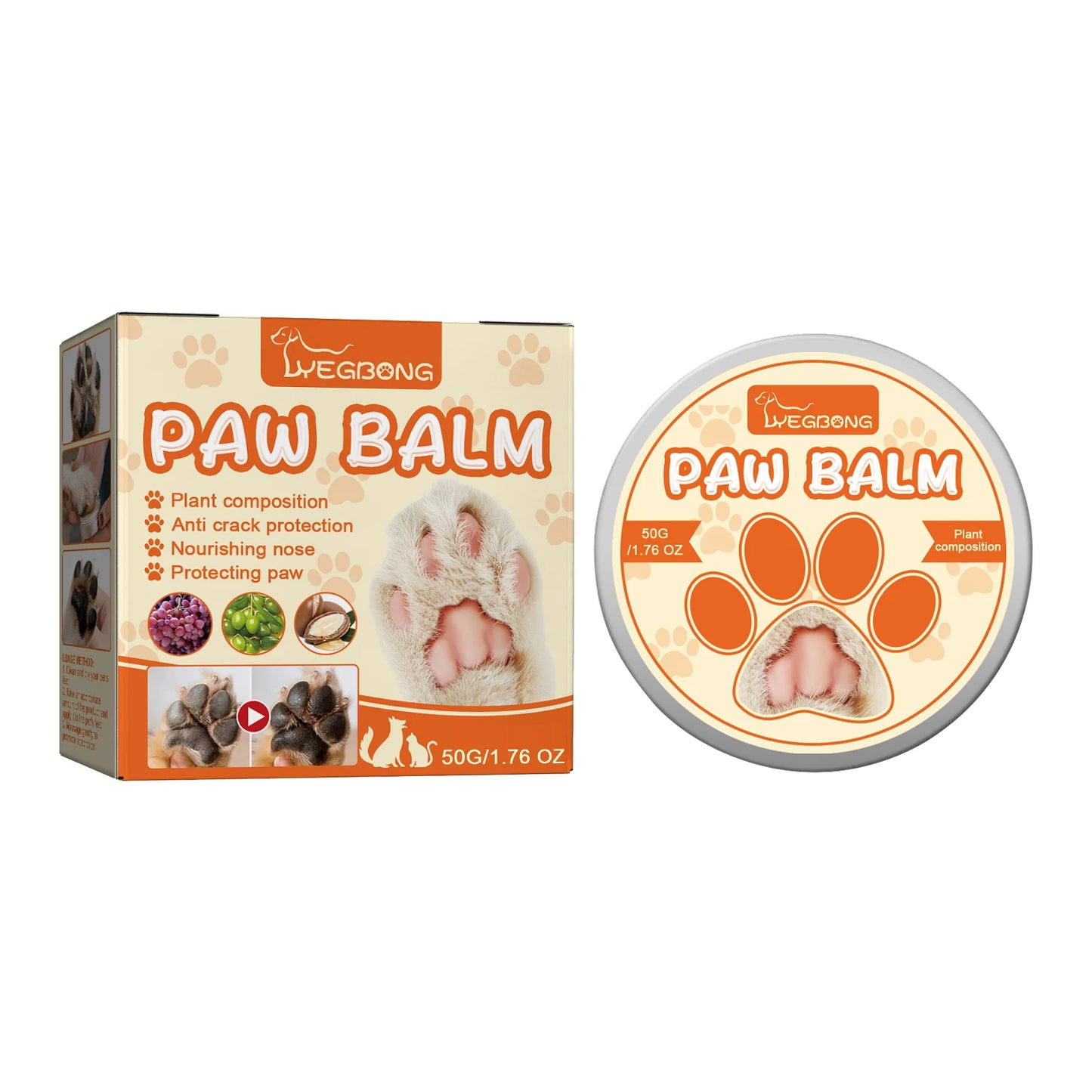 Pet Paw Repair Balm, Moisturizes Dry Paw Pads, Repairs Cracked Skin, Calms Redness/Discomfort, Paw Pad Rescue Cream For Dog and Cat