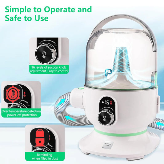 Deluxe Pet Grooming Kit, 2L Vacuum Suction 99% Pet Hair, Professional Quiet Dog Grooming, Vacuum Kit with 5 Grooming Tools