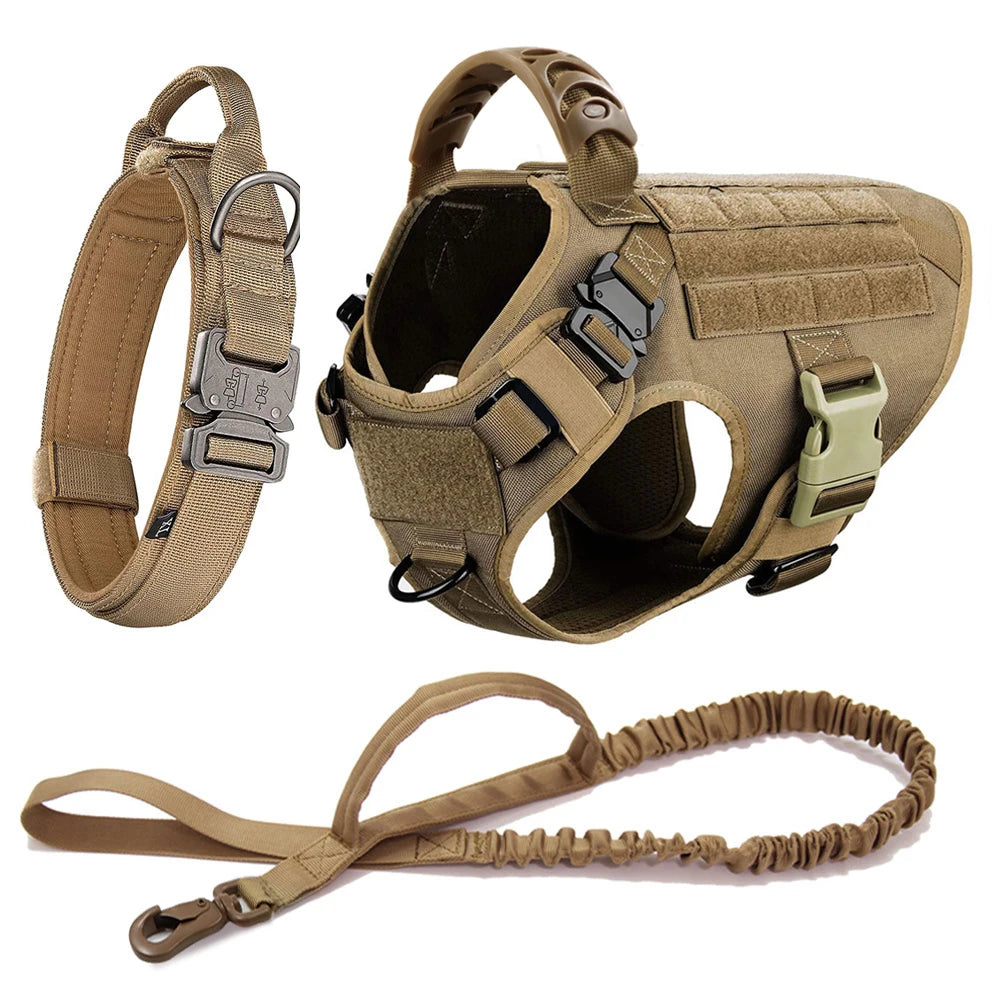 Large Dog Harness And Leash Set, Pet German Shepherd Malinois, Training Walking Vest, Dog Harness And Collar For Medium Large Dogs