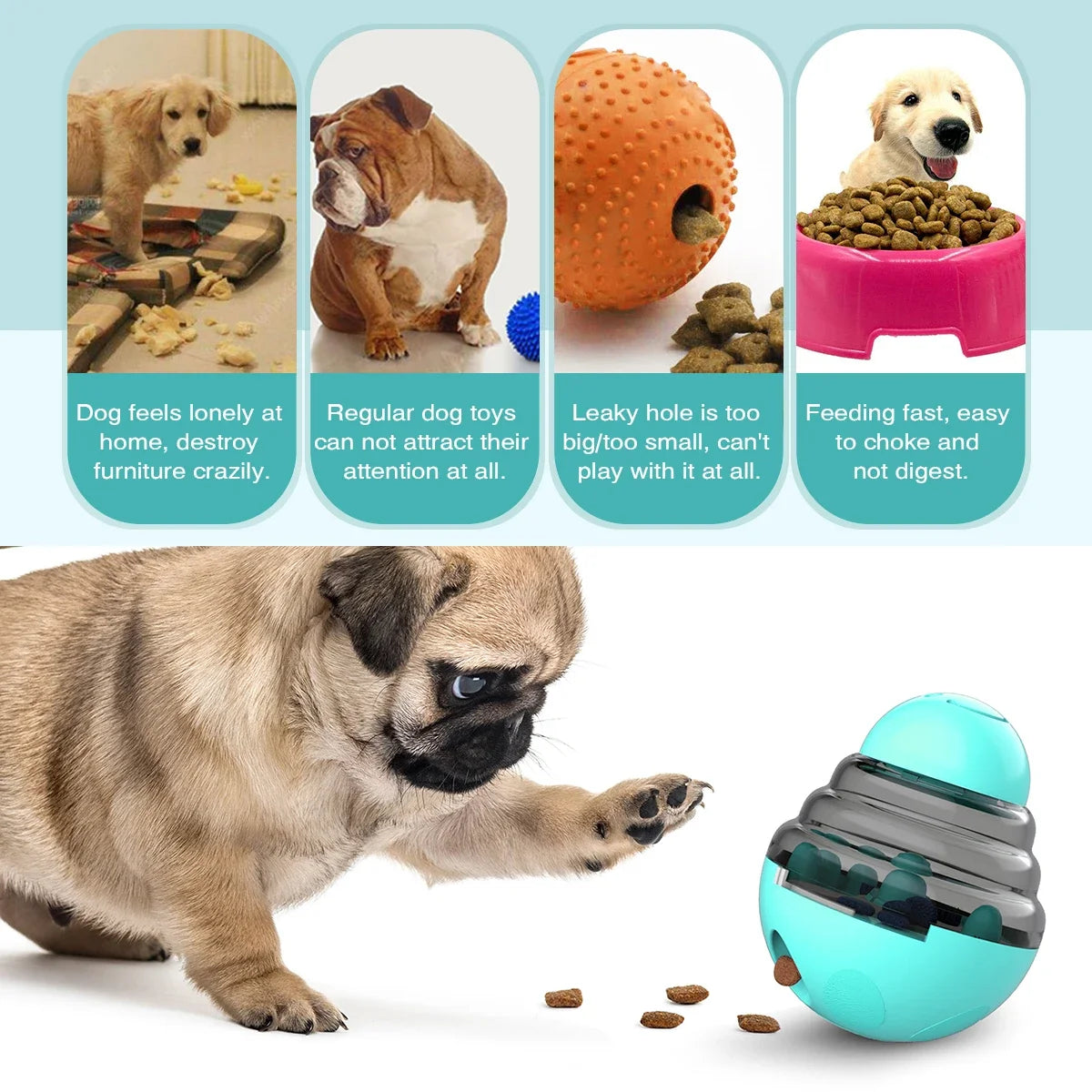 Slow Feeder Small Dog/Puppy Toy, Interactive Tumbler, Training, Dogs Learn Easily