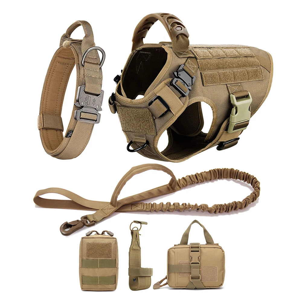 Large Dog Harness And Leash Set, Pet German Shepherd Malinois, Training Walking Vest, Dog Harness And Collar For Medium Large Dogs