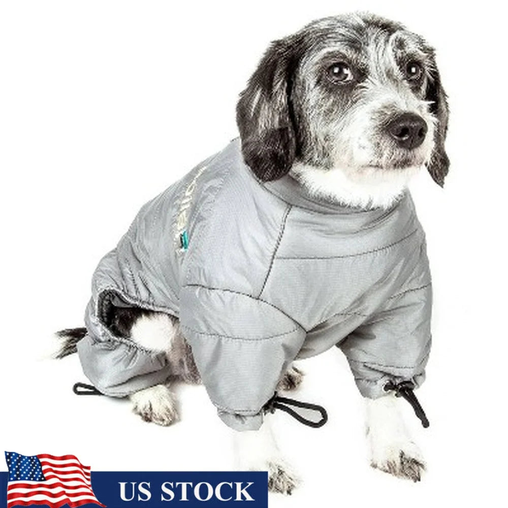 Full Body Waterproof Windproof Dog /Cat Jacket, Adjustable Reflective Pet Coat, Fleece Lined Cold-Weather Protection, Hiking Outdoor