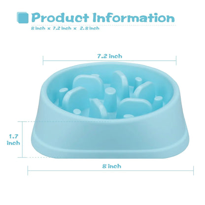 Pet Dog Bowl Slow Feeder, Anti-Asphyxiation, Slow Feeding Bowl, For Puppy or Adult Dog, Healthy Dog Food Feeder Container, Water Bowls