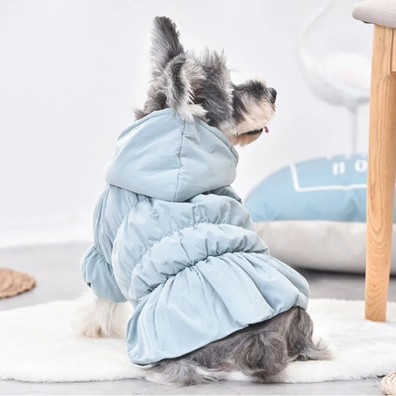 Dog Pet Super Warm Dress, Winter Puppy, Pet Dog Coats, Princess Floral Bubble Skirt, Dog Cat Hooded, Chihuahua Yorkie Clothing
