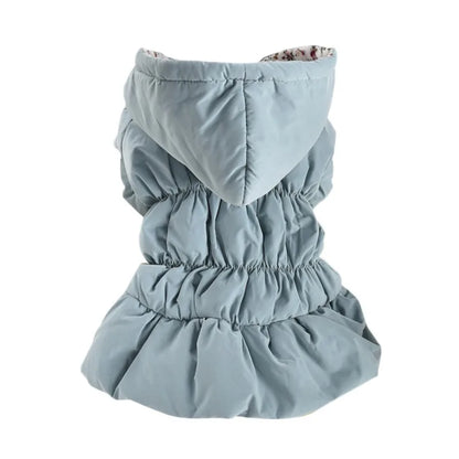 Dog Pet Super Warm Dress, Winter Puppy, Pet Dog Coats, Princess Floral Bubble Skirt, Dog Cat Hooded, Chihuahua Yorkie Clothing