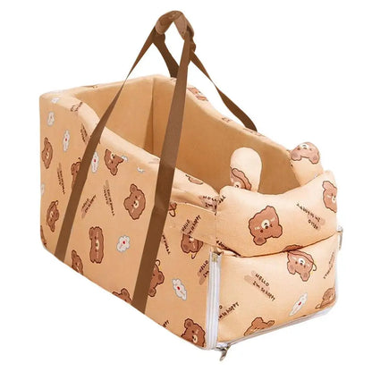 Soft Console Dog Car Seat, Pet Booster, Comfortable Pet Armrest Seat, Non-Slip, Interactive Pet Seat, Travel Carrier Cage