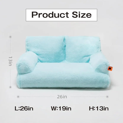 Pet Couch Bed 26×19×13 Inch, Washable Cat Bed, for Medium Small Dogs Cats up to 25 lbs, Fluffy Cat Couch Black White