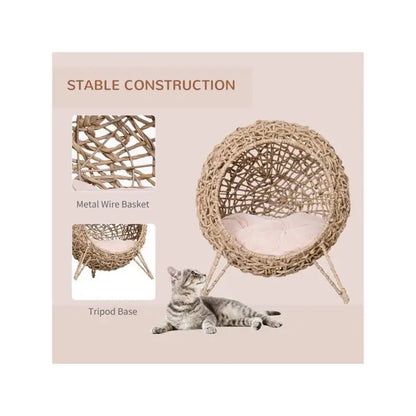 Cat Bed - Beige, Cozy Cat House, Soft & Comfortable Design, Ideal for Kittens and Cats