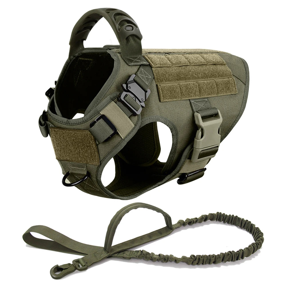 Large Dog Harness And Leash Set, Pet German Shepherd Malinois, Training Walking Vest, Dog Harness And Collar For Medium Large Dogs