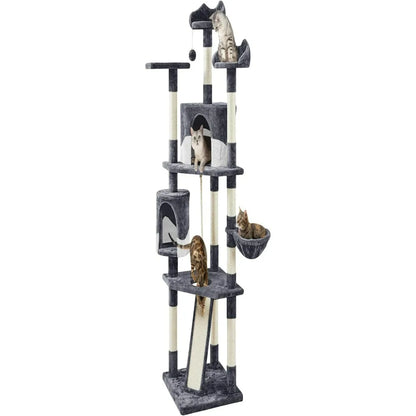 Tall Indoor Cat Tower, Multiple Cats, Many Levels