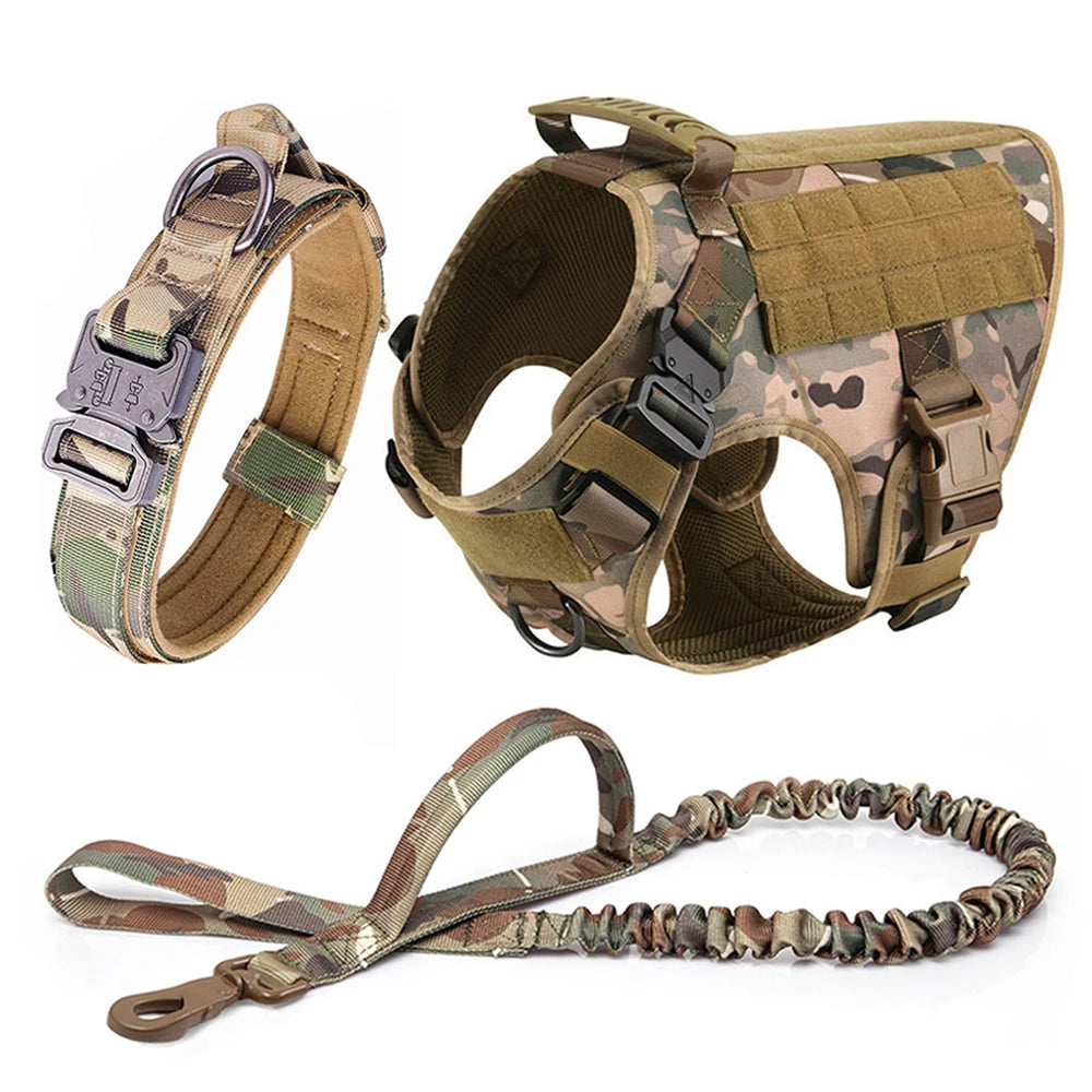 Large Dog Harness And Leash Set, Pet German Shepherd Malinois, Training Walking Vest, Dog Harness And Collar For Medium Large Dogs