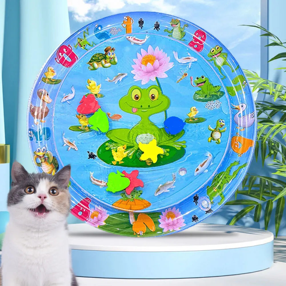 Pet Tummy Time Mat, Premium Cat Play Mat, Inflatable Water Play Mat, Interactive Baby Toys for Sensory Development