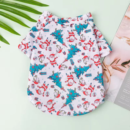 Luxury Pet Dog And Cat Clothes, Christmas Patterns, Funny Dog Shirts and Cat Vest, Puppy Clothing, Frenchie Dog Clothes