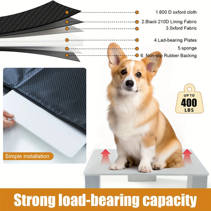 Dog Car Seat Cover for Back Seat, Hard Bottom Back Seat Extender for Dogs, Hammock for Car