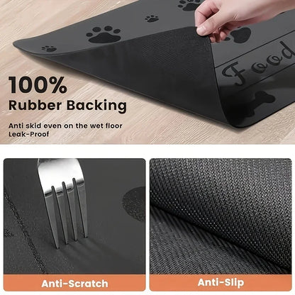 Absorbent Pet Placemat For Dogs & Cats, Pet Feeding Mat, For Food And Water Bowl, Waterproof Rubber Backing, Quick Dry Water Dispenser Mat