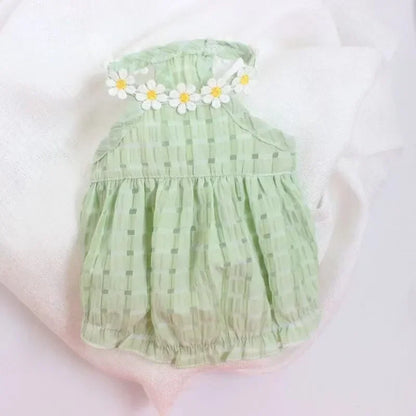Breathable Small Soft Dog Clothing, Dress Yellow Daisy Girl, Cute Mascots Clothes, Thin Summer Costume for Small Pets