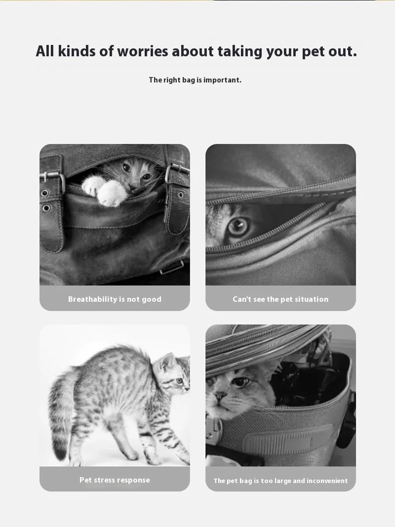 Crossbody Breathable Pet Bag, Large Capacity Dog Bag, Pet Supplies, Exclusive Portable Crossbody Cat Bag
