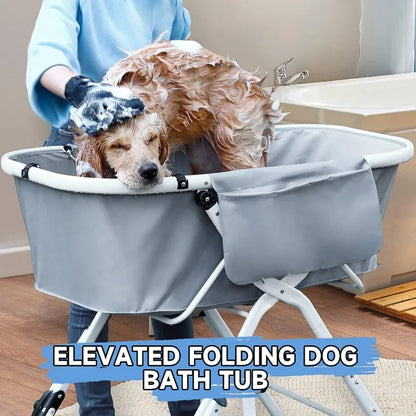 Elevated Dog Bath Tub, Bath Shower Grooming, Foldable Pet Dog Bathing Station, Adjustable, Ideal For Medium To Large Pets