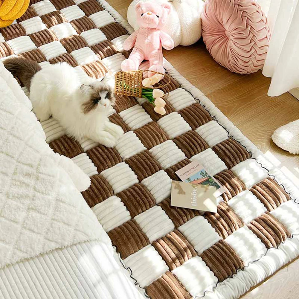Warm Dog Bed/Mat, Cat Scratchable Blanket, Anti-slip, Washable Cushion, Sofa/ Couch Cover Protector, For Large Dogs, Pet Supplies