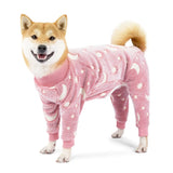 Soft Dog Pajama - 4 Legged Warm Fleece - Stretchable Dog Pajamas, Onesie Pet Pjs, Full Body Cover - Dog Jumpsuit Clothing
