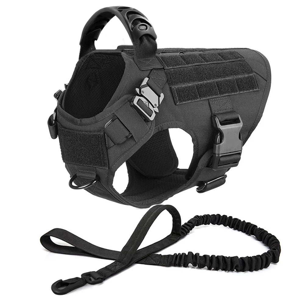 Large Dog Harness And Leash Set, Pet German Shepherd Malinois, Training Walking Vest, Dog Harness And Collar For Medium Large Dogs