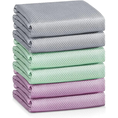 Magic Fish Scale, Streak Free, Microfiber Cleaning Cloths, Lint Free for Glass, Window, Car, Mirror