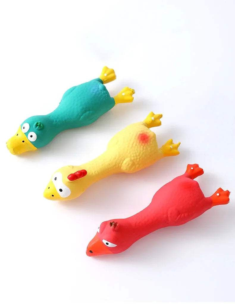 Squeaking Dog Toy, Cat, Puppy, Kitten, Latex Chicken Shape