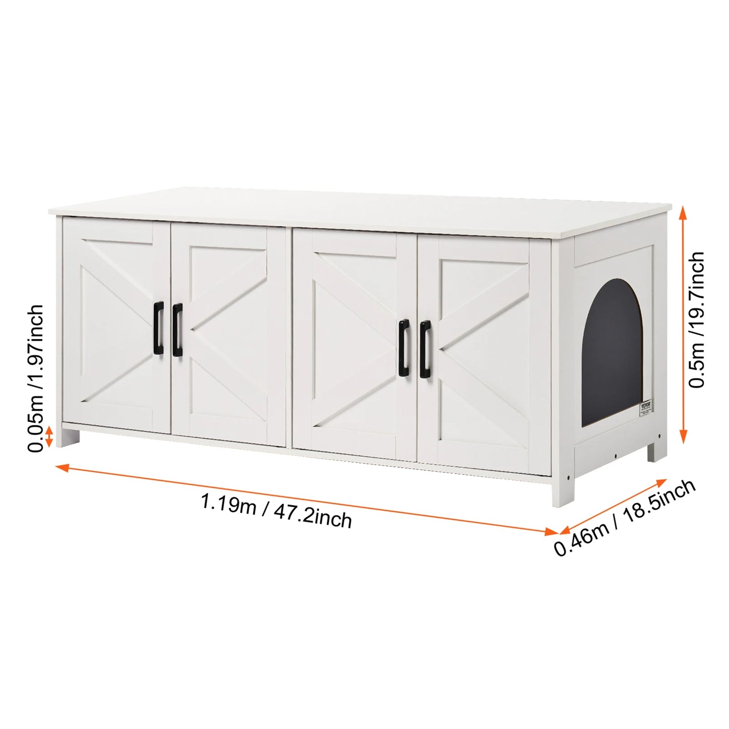 Cat Litter Box Enclosure for 2 Cats, Furniture, Hidden Wooden Cat Litter Box Cabinet