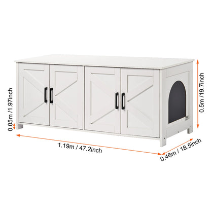 Cat Litter Box Enclosure for 2 Cats, Furniture, Hidden Wooden Cat Litter Box Cabinet