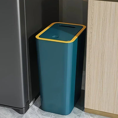 10L Odor Proof Trash Can, One-Touch Modern Design, Durable Plastic, Bathroom, Kitchen, Space Saving & Leakproof