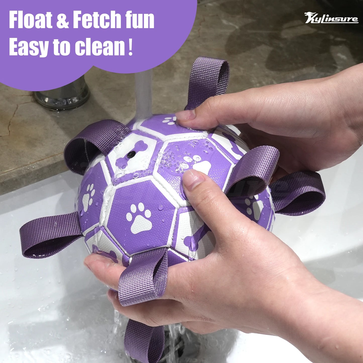 Dog Toys, Soccer Ball with Straps, Interactive Dog Toys, Tug of War, Puppy Birthday Gifts, Water Toy, Durable Dogs Balls