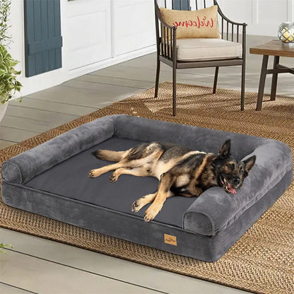 Large, XL, XXL Calming Dog Bed, Orthopedic Memory Foam Sofa Couch, Waterproof Removable Cover, Plush Mat for Large Dogs