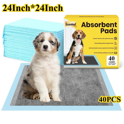 100/50/40PCS Dog Pee Pads, Leak-Proof Quick-Dry Design, for Potty Training, Absorbent Puppy Diapers, Disposable Dogs Supplies