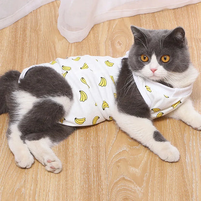 Pet Clothing Cat Recovery Suit, Postoperative Recovery Suit, E-Collar Alternative for Cats Dogs Puppy, Abdominal Skin Anti-Licking Pajamas