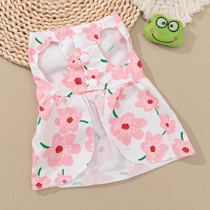 Fashion Cat Dresses With Bow, Cats & Small Dogs, Sphynx, Chihuahua, Fruit Flower Print Pet Clothes