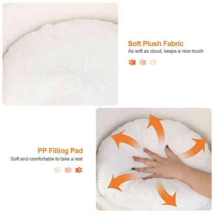 Luxury Soft Cat/Dog Bed, Warm Plush Fabric, Pet Nesting Chair/Bed, Washable Couch Wood Legs with Cushion Pad, For Small Pets
