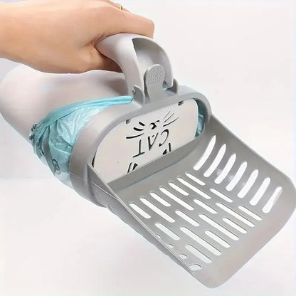 Portable Cat Litter Scoop Kit with Waste Bags, Removable Scooper for All Cats, Durable & Reusable for Home & Travel