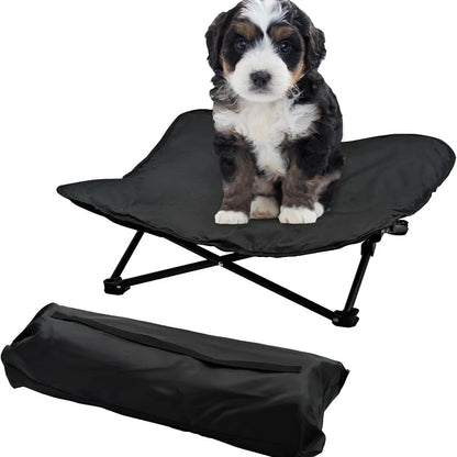 Elevated Dog Bed, Portable Raised Pet Cot, Indoor Folding Dog Bed, Padded Filling, Carrying Bag Included, Pet Camping Traveling
