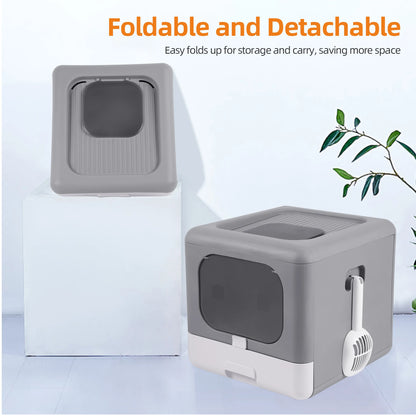 Modern Cat Litter Box, Cat House, Furniture, Detachable Kitten Cat Potty, Self Cleaning Hidden Toilet with Portable Scoop Drawer