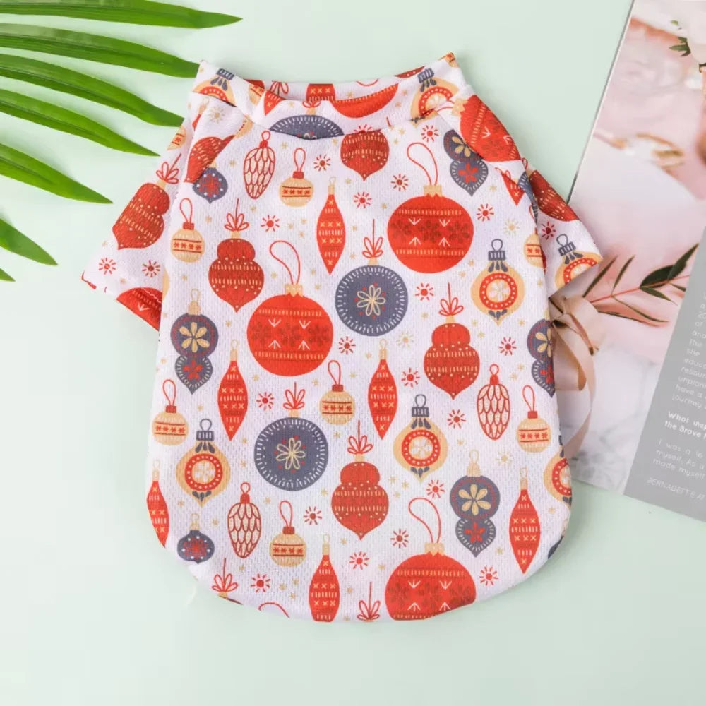 Luxury Pet Dog And Cat Clothes, Christmas Patterns, Funny Dog Shirts and Cat Vest, Puppy Clothing, Frenchie Dog Clothes