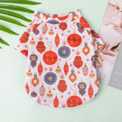 Luxury Pet Dog And Cat Clothes, Christmas Patterns, Funny Dog Shirts and Cat Vest, Puppy Clothing, Frenchie Dog Clothes