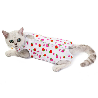 Pet Clothing Cat Recovery Suit, Postoperative Recovery Suit, E-Collar Alternative for Cats Dogs Puppy, Abdominal Skin Anti-Licking Pajamas