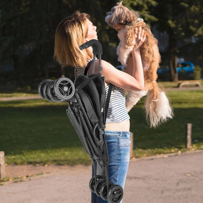 Pet Dog Stroller, 4 Wheels Puppy Stroller, Wheels Rotate with Brakes, Storage for Dogs Cats Travel, Pet Supplies Outdoor