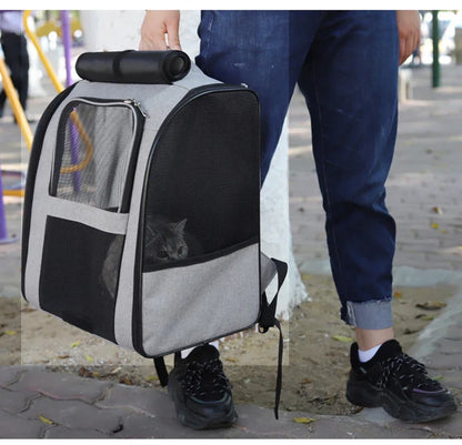 Pet Cat Backpacks, Breathable Outdoor Cat Carrier, Shoulder Bag for Small Dogs Cats, Portable Travel, Folding Backpack, Pet Supplies