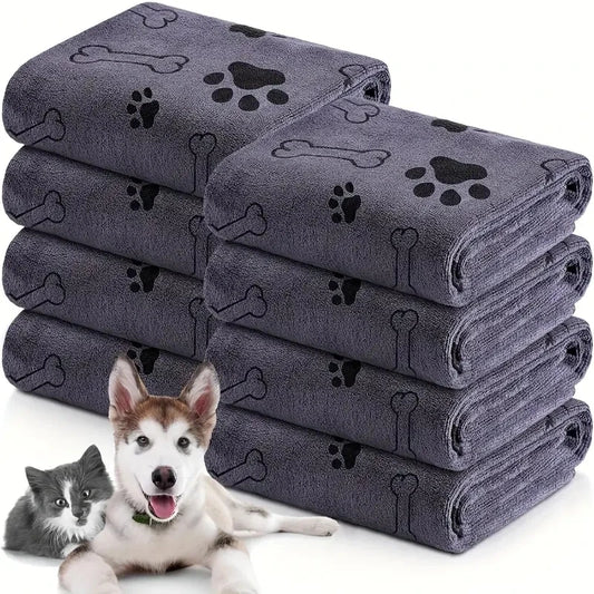 Soft Microfiber Dog Towels 2pcs, Quick Dry Absorbent, Pet Bath & Grooming Towels, Pet Drying Towels Dogs