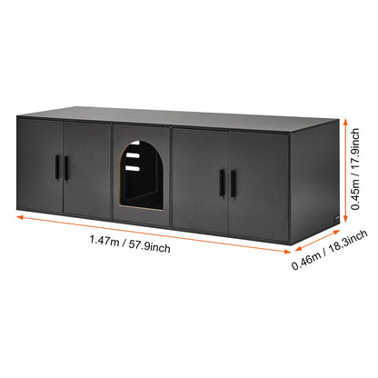 Cat Litter Box Enclosure for 2 Cats, Furniture, Hidden Wooden Cat Litter Box Cabinet